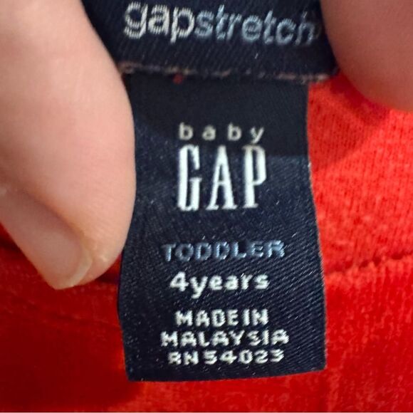 Vintage 2004 babyGap red velour drop-waist flower dress – toddler 4T - Picture 4 of 7